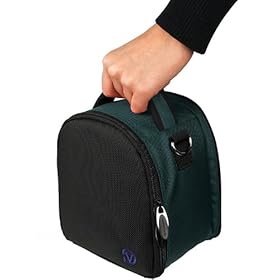 NAVY BLUE Slim Compact Protective Travel Digital Camera Carrying Case with Accessory Compartment For Kodak EasyShare Z5010 / Z5120 / C182 / M575 / SLICE / Zi10 Digital Camera