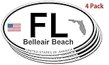 Belleair Beach, Florida Oval Sticker - 4 pack