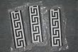 (sample) Carrara Honed 12" Greek Key Mosaic Border