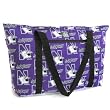 Northwestern Tote Bag Deluxe Northwestern Wildcats with COTTON FABRIC Surface and WATERPROOF LINING