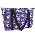 Northwestern University Logo NU Wildcats Deluxe Tote Bag High Quality COTTON FABRIC Bonded To WATERPROOF LINING - SEARCH BROAD BAY BAGS FOR MORE Travel, Baby, Diapers, Gym, or Beach Unique CHRISTMAS GIFT IDEAS for HIM or HER