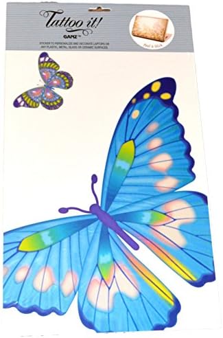 Ganz Tattoo It Laptop Peel and Stick Stickers: Blue Butterflies