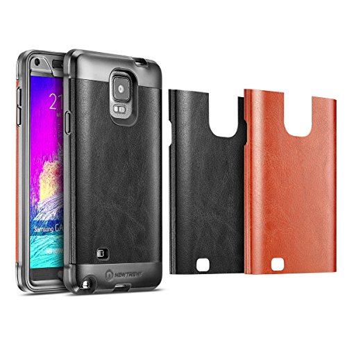 Note 4 Case, New Trent Trentote for the Samsung Galaxy Note 4 Rugged Protective Case with Built-In Screen Protector [Black/Brown Interchangeable Back Plate Included] - Retail Packaging
