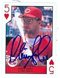 Chris Sabo Autographed/Hand Signed baseball card (Cincinnati Reds) 1990 US Playing Card #5 Hearts