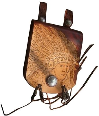 Online Women Clothing : GPUFashion Handmade Leather Craft purse Brown Carved with Khaki Indian On Line