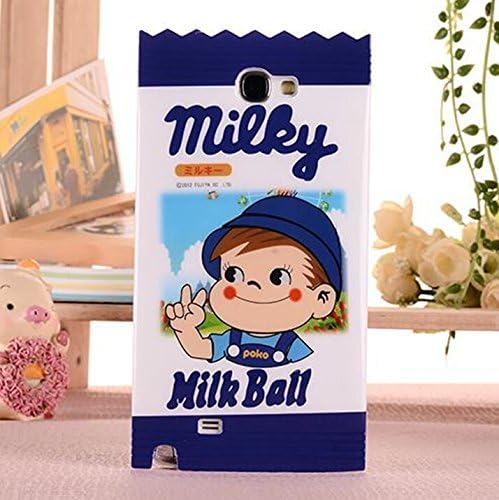 Soft TPU Case for Samsung Galaxy NOTE2 N7100, Clear Unique Milky Candy Wrapper Design Japanese Cartoon Kawaii Style Girls Boy Kids Original Gift Box Fun Creative Cute Lovely Novelty Soft TPU Case For Samsung Galaxy NOTE2 N7100 (White Boy)