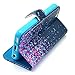 iphone 5C Case, Sparkle Print in Night Flip Wallet Credit ID Card Slot Holder Phone Case With Stand --Retail Package W Screen Protector