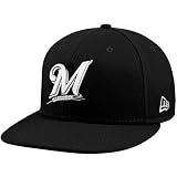 MLB Milwaukee Brewers Black with White 59FIFTY Fitted Cap (7 1/2)
