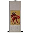 Handmade Chinese Warrior Scroll Wall Art Painting