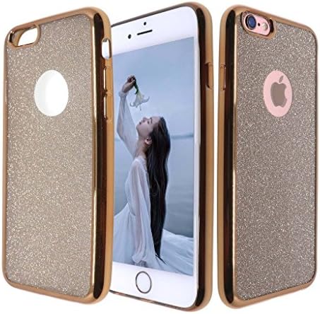 Phonallo TPU Glitter Silicone Shock Resist Back Case for iPhone 6 / 6S / 6 Plus - Golden