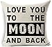 Wonder4 Love You to The Moon and Back Sofa Pillow Case, 18 x 18 Cotton Linen Fabric (3C)