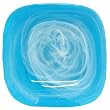 Colorful Recycled Art Glass Aqua Blue Large Square Plate 12.75"D