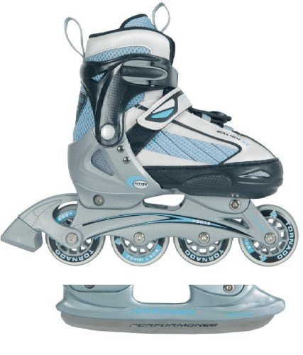 Produkt-Bild: Rebel 2 in 1 Inliner und Schlittschuhe verstellbar Gr&ouml;&szlig;e 34-37 blau