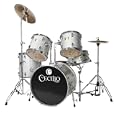 Cecilio 2Sereis DS-280SR High-Grade 5-Piece Silver Drum Set with Cymbals and Seat