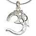 Om Pendant with Chain Sterling Silver Jewelry 1.75 inches