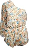 Ladies One Shoulder Playsuit Jumpsuit Womens Top 8-14