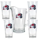 Colorado Avalanche Pitcher and 4 Piece Glass Set