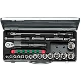 【KTC工具】 12.7sq スタンダードソケットセット(メタルケース付き) ６角 １２角 21点 / TB415X