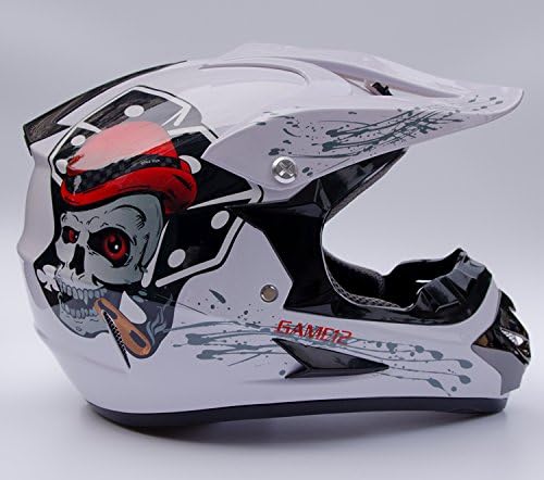 Aza2 DOT Dirt Bike ATV Motocross Helmet White Tk0010 (X-large)