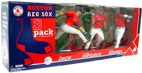 McFarlane Toys MLB Sports Picks Exclusive Action Figure 3Pack Manny Ramirez, Jonathan Papelbon & J.D. Drew Boston Red Sox