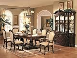 All new item 7 pc dark cherry wood finish Roma Collection dining room table set