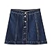 Dixperfect Button-Front A-Line Denim Skirt for Women and Girls