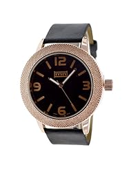 Mark Naimer Fashion Watch in Black Leather Band with Rose Gold Color Case