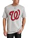 MLB Men's Washington Nationals Soft Density Logo Short Sleeve Basic Tee (Steel Heather, Large)