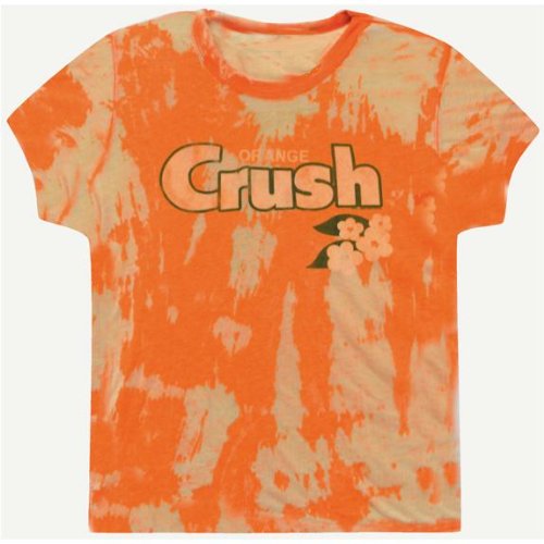 Orange Crush - Flowers Ladies Burnout T-Shirt
