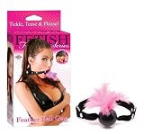 Fetish Fantasy Feather Ball Gag, Pink, Black