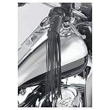 Diamond PlateTM Solid Genuine Leather Black Motorcycle Grip Covers