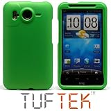 TUF TEK Bright Green Snap-On Hard Rubberized Skin Cover Case for HTC Inspir ....
