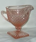 Vintage 1930's Miss America By Hocking Glass Pink Footed Creamer Depression Glass