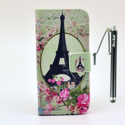 MaxMall Eiffel tower PU Leather Stand Card Wallet Case Cover for Apple iphone 5/5s