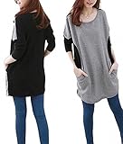 SUGAR PORT (シュガーポート） マタニティ お腹ゆったり ロング カットソー　レディース ファッション 大きいサイズ C002 (サイズ：L)