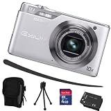 Casio Exilim EX H5 silber+ Mega Zubehör ( 4GB + Tasche + 2Akkus + KFZ )