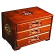 Handmade Rosewood & Brass Jewelry Box - Chinese "Symbol of Joy" Design