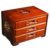 Handmade Rosewood & Brass Jewelry Box - Chinese Symbol of Joy Design