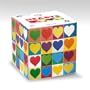 Hearts Note Cube, Made in USA of 100% Recycled Paper, 3.5" x 3.5", 700 non-sticky pages