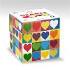 Hearts Note Cube, Made in USA of 100% Recycled Paper, 3.5" x 3.5", 700 non-sticky pages