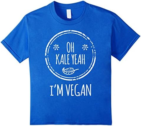 Kids Oh Kale Yeah I'm Vegan T-Shirt 8 Royal Blue