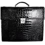 Jack Georges Croco Collection Double Gusset Flapover Briefcase