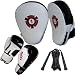 Blk/W Curved Focus pads, Hook & Jab Pads with Gloves & FREE Rope