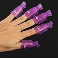 HIGHROCK 10Pcs Acrylic Nail Art UV Gel Polish Remover Wrap Cleaner Clip Caps Color:Purple
