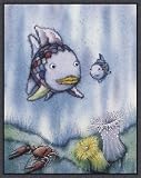 Rainbow Fish and the Little Blue Fish Framed Canvas Art by Marcus Pfister,12.1 in. x 14.8 in. Framed