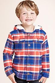 Pure Cotton Brog Badged Hooded Checked Shirt