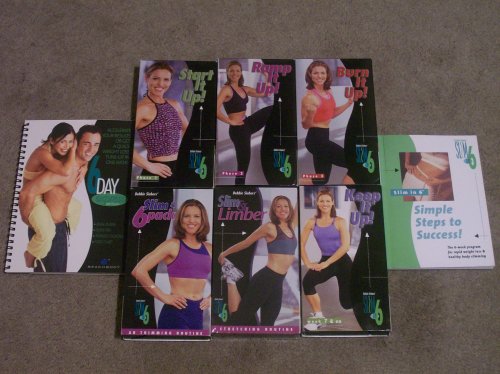 SLIM IN 6 PROGRAM 5 VHS SET Start It Up Ramp It Up Burn It Up Slim 6-Pack Slim Limber RESHAPE YOUR BODY with DEBBIE SIEBERS IN JUST 6 WEEKS