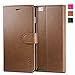 TUCCH iPhone 6s Plus Case, Leather Case for iPhone 6s Plus / iPhone 6 Plus (5.5 inch), Wallet Cases Folio Book Cover with Kickstand Credit Card Holder, Cash Clip, Magnetic Closure, Brown with Blue