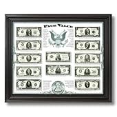 Old US Currency Money Dollar Bills Home Decor Wall Picture Black Framed Art Print