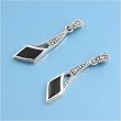 Sterling Silver Earrings with Marcasite - 28mm